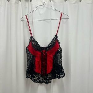 Traffic Black and Red Lace Camisole